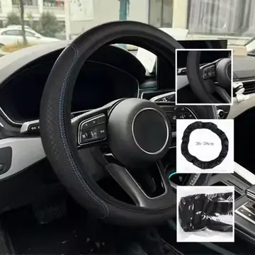 15\" 38CM Car Steering Wheel Cover PU Leather Good Grip Black-Red PU Leather Steering Covers New Anti Slip Auto Decoration For All Seasons Cars Accessories
