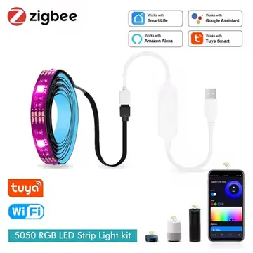 Smart Zigbee USB Led Lights Tuya Wifi RGB led Strip DC5V 5050 Smart Led TV Back Lighting Wok With Alexa Google Home