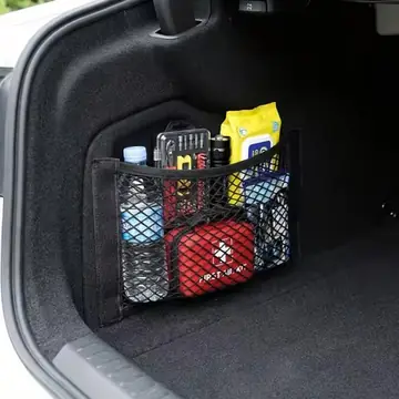 Car Back Rear Mesh Trunk Seat Elastic String Net Magic Sticker Universal Storage Bag Pocket Cage Auto Organizer Seat Back Bag