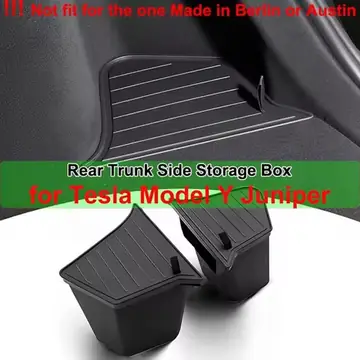 Model Y Launch 2026 Rear Trunk Side Storage Box For Tesla Y Juniper Rear Seat Organizer Suede Anti-dirty Car Travel Accessories