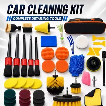 New Car Cleaning Kit Scrubber Drill Detailing Brush Set Air Conditioner Vents Towel Polisher Car Auto Detailing Tools