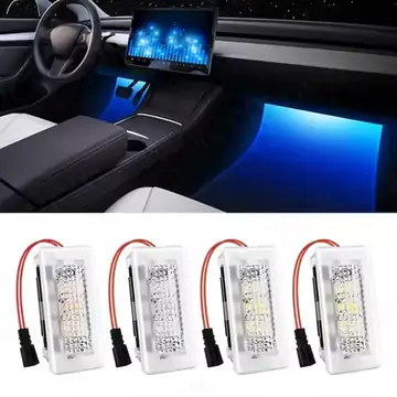 For Tesla Model 3 Y S X LED Atmosphere Foot-Well Lights Car Interior Lighting Floor Door Puddle Decorative Lamp Auto Accessories