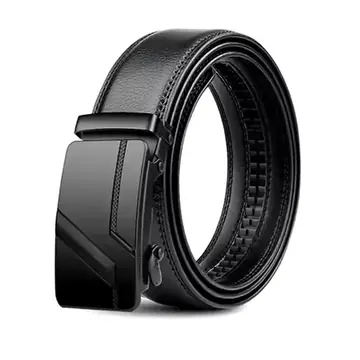 Men's High-Quality Belt 110cm 120cm 130cm Luxury Belt, Black Men's Automatic Buckle Jeans Men's Belt Suit Belt