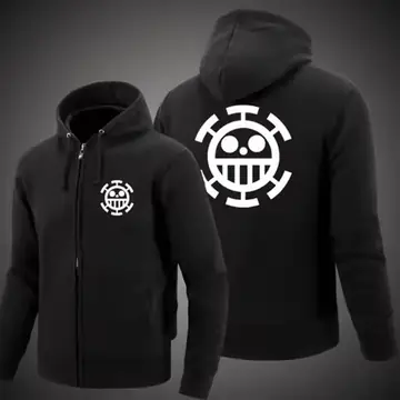 One Piece Heart Pirates Anime Graphic Unisex Zip Up Pullover Hoodie Casual Y2K Streetwear Sweatshirt Jacket Spring Autumn Tops