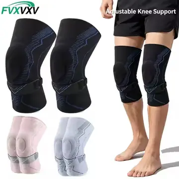 Patella Stabilizing Knee Compression Sleeve with Gel Cushion & Removable Strap, Shock-Absorbing Knee Support for Running Cycling