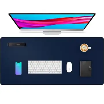 Solid Color PU Leather Mouse Pad Large Office Desk Mat Waterproof Desktop Keyboard Desk Pad Gaming Mousepad Desk Writing Pad
