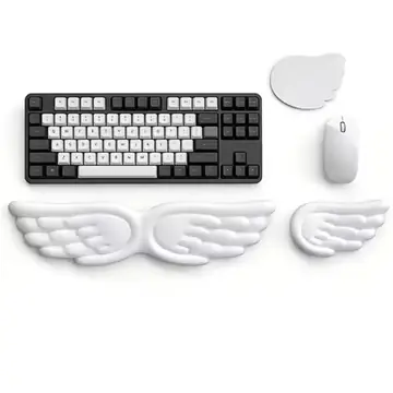 Angel Wings Shaped Keyboard Mouse Wrist Rest Memory Foam Anti-slip Silicone Ergonomic Wrist Guard Table Mat For Office Laptop PC