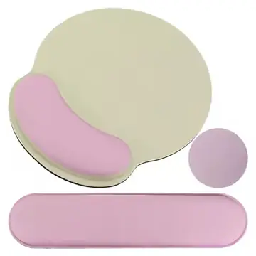 1Set Ergonomic Wrist Rest Set Memory Foam Mouse Pad and Keyboard Wrist Rest Support Hand Waterproof Cup Pad Non-slip for Office