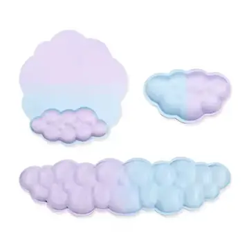 Cloud Foam Wrist Rest Set Mouse Pad Keyboard Support Ergonomic Desk Mat for Office Gaming 9 Pattern Options