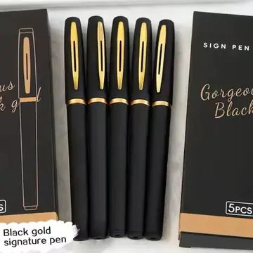 5pcs Large Capacity Gold Metal Pen Clips, 0.5mm/0.7mm/1.0mm, Multiple Specifications, Ink Signature Pens, Office Gel Pens