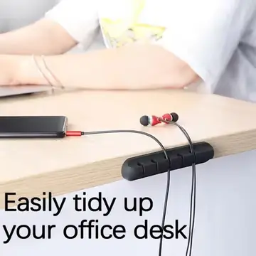 Silicone Self Adhesive Cable Holder Multi Hole Desktop USB Cable Organizer Wire Management Clip for Charging Cord Mouse Headphon
