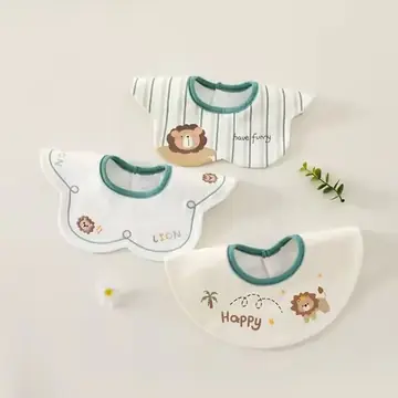 3Pack Baby Bibs Set Cotton Print Feeding Drool Towels Reusable Absorbent for Newborn Infant Toddler Kids Boys Girls