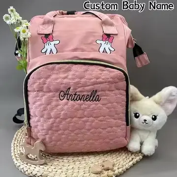 Personalized Name Mommy Bag Multi-functional Double Shoulder Storage Diaper Backpack for Outdoor Traveling Mom Gift