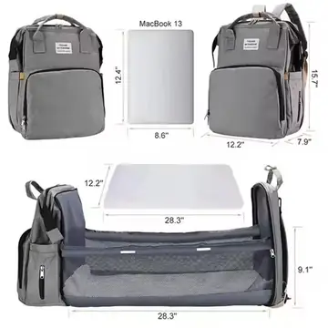 Folding Mommy Bag Lightweight Portable Folding Crib Bed Large-Capacity Baby Backpack Female Mommy Outting Bag Mummy Bag