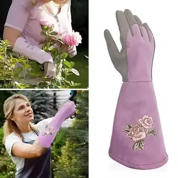 Waterproof Gardening Gloves Oxford cloth Breathable Thorn-Proof Gloves Long Sleeves Safety Sting-Resistant Planting Gloves