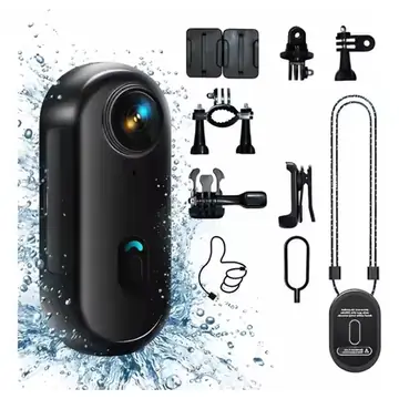 Action Camera 4K Bike Motorcycle Magnetic Wearable Mini Camera WiFi Friendly Cam with Waterproof Shell For Casual Cycling Vlog