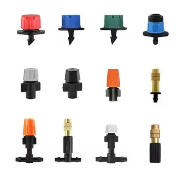 30PCS Garden Watering Sprinkler Mist Nozzle Dripper Drip Irrigation Garden Greenhouse Adjustable Mist Emitters for 4/7 Hose