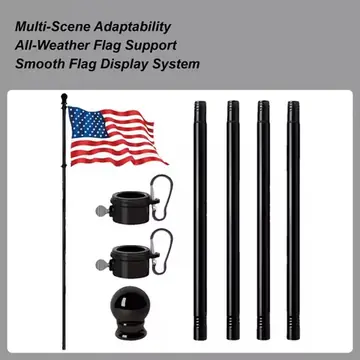 Outdoor Flag Pole With 360 Rotating Rings Stainless Steel 6ft Heavy Duty Residential Flag Poles For Garden Garage Yard Patio