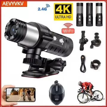 4K Full HD Wifi Portable Camera Waterproof and Anti Shake Sports Cameras Bicycle Motorcycle Helmet Cam Flashlight Camcorder