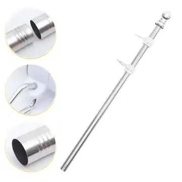 1Set Stainless Steel Flag Pole Kit Rustproof Outdoor Flagpole for Yard Garden Commercial Banner Free Rotation Anti-Winding