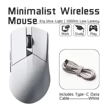Wireless Mouse Bluetooth 2.4G Dual Mode 12800 DPI 1000Hz Rechargeable Gaming Mouse Lightweight 61g Ergonomic Mouse for PC Laptop Tablet