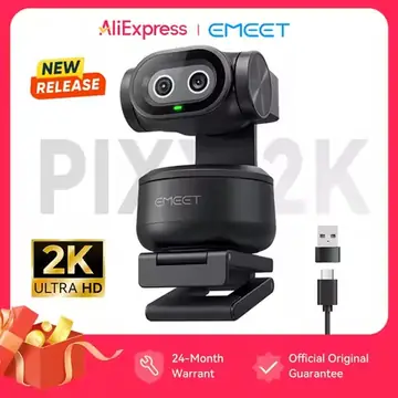 EMEET PIXY 2K Webcam,Gesture Control AI Tracking PTZ Camera With Sony Sensor,1080P 60fps Autofocus Webcam for Streaming OBS