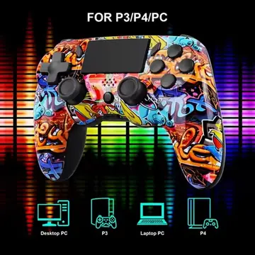GAMINJA P47 Wireless Bluetooth Controller Gamepad With 6-axis Gyroscope PC Joystick Touchpad Dual Vibration For PS4 PC Wins 7 8
