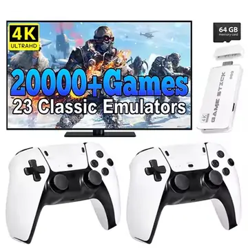 M15 4K TV Retro Handheld Game Console Stick 2.4G Dual Wireless Controller 20000+ Classical Games 23 Classic Emulaters