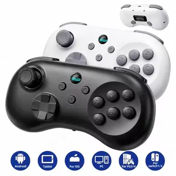 Wireless Fighting Game Controller Portable Gamepad 8-way Input for Sharp Diagonal for Switch1/2 PS3 PS4 PC Android with Hall Joystick M1/M2 Macro Back Keys SEGA Retro Style Controller