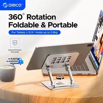 ORICO Foldable Laptop Stand Aluminum Alloy 360 Adjustable Notebook Stand Up to 17 inch Laptop Folding Desktop Support Holder