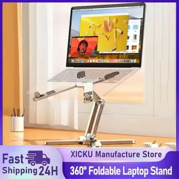 Foldable Laptop Stand 360° Rotation Notebook Table Aluminum Alloy Holder Portable Book Tablet Bracket with Heat Dissipation
