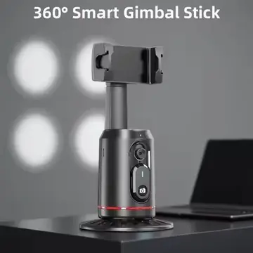 FANGTUOSI 360° Rotation Gimbal Stabilizer tripod Selfie Stick Desktop Face Tracking With Bluetooth Remote Shutter Light Holder
