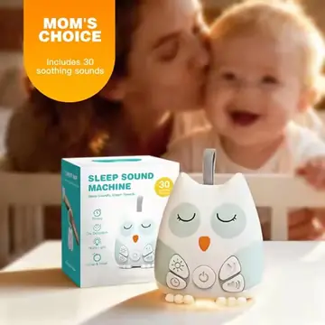 Portable White Noise Sound Machine for Baby 30 Soothing Sounds Crying Sensor for Infants with Night Light Timer Rechargeable