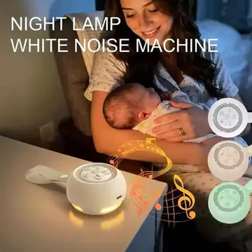 White Noise Machine With Warm Night Light Baby Sleep Sound Machine Soothing Function Hanging Strap Newborn Sleep Aid Device