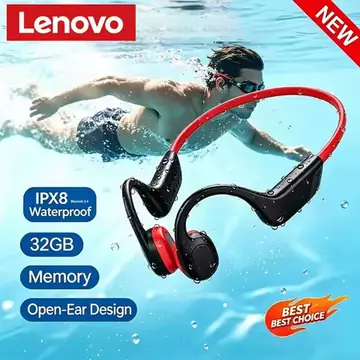 Lenovo Bone Conduction Headset Wireless Swimming Sports Headphone IPX8 Bluetooth 5.4 With Mic Waterproof Exercise Fitness 2026