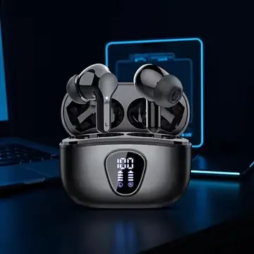 New Wireless Earbuds HiFi Stereo Headphones BT5.3 with ENC Noise Cancelling 48H LED Display Ear Buds IP7 Waterproof Earphones