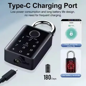 7/10mm Waterproof Tuya Padlock Fingerprint IC Card Password Electronic Lock Heavy duty Padlock for home Warehouse garage