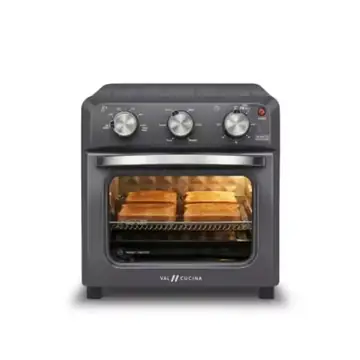 6-in-1 Retro Air Fryer Toaster Oven Combo for kitchen use, enamel-coated, dark grey, compact 12.7 QT convection oven with hexag
