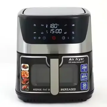Household Large Capacity Visible Air Fryer, Stainless Steel, Automatic Multi-functional Electric Air Fryer