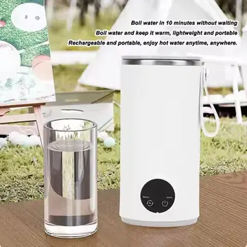 Travel Electric Kettle Cordless Rechargeable 400ML 55°C Stainless Steel Travel Hot Water Boiler for Milk Travel Electric Kettle
