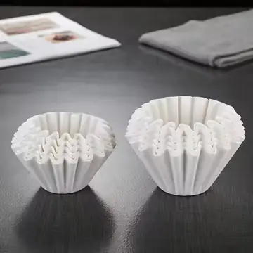 50PCS Coffee Filters Paper Drip Cups Bowl Shape Hand Brew Coffee Wood Pulp Filter Drip Paper Ripple Type Origami Cake Bowl Type