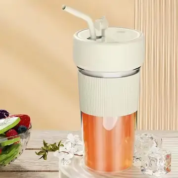 Portable Wireless Electric Fruit Juicer Cup Handheld Plastic Juice Blender Cup with Straw Transparent Juice Extractor Cup Home