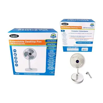12 Pieces Extendable Desktop Fan 3 Speeds 6.4" - Electric Fans