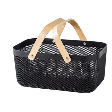 Plastic Storage Basket Rectangle W/ Handles Asst. Color