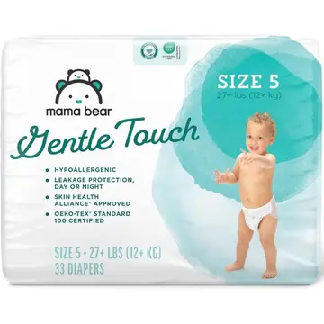 132 Pieces Mama Bear Gentle Touch Diapers Hypoallergenic Size 5 33 ct - Baby Diapers