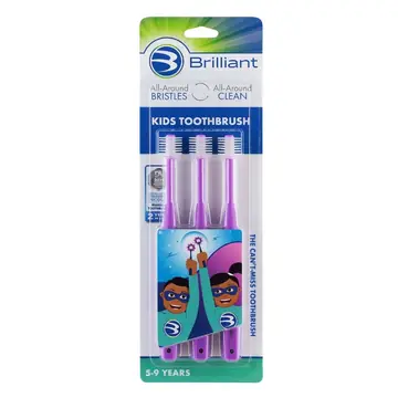Brilliant Kids Toothbrush - 3ct - Purple