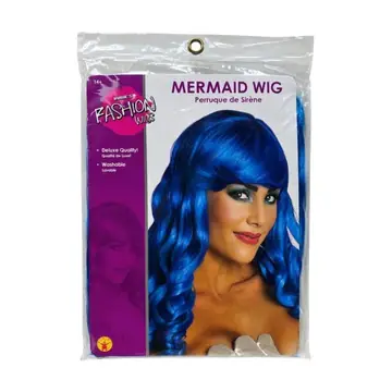 Long Wavy Blue Mermaid Costume Wig