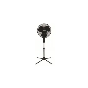 16" Black Oscillating Fan With Folding Base