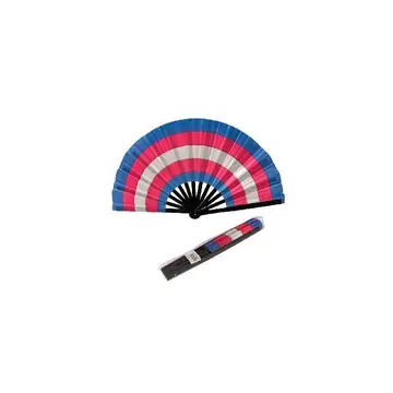 13.5" Loud Clap Hand Folding Rave Fan Blue Pink White