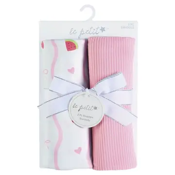 2-Pack Swaddle Blankets - Strawberries
